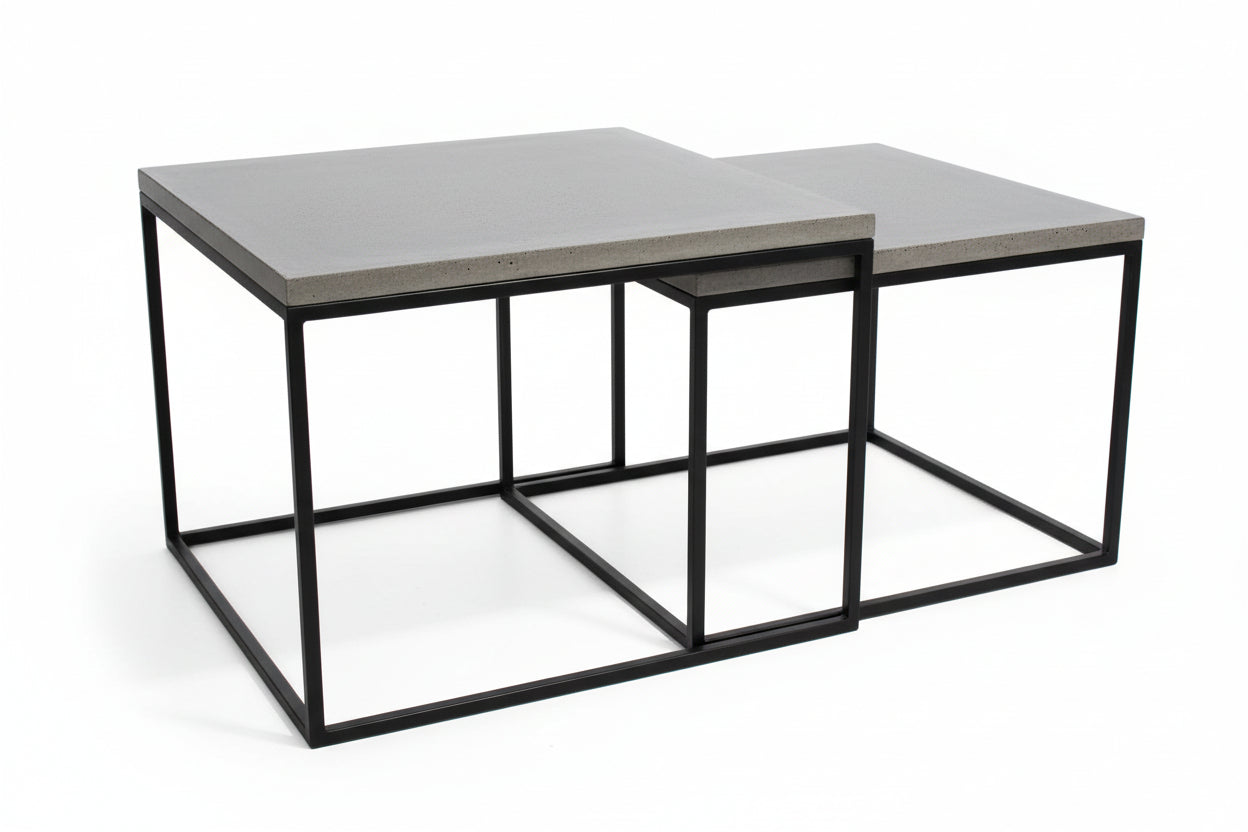 Tummanharmaa betoninen sarjapöytä