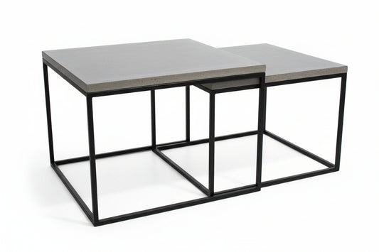 Tummanharmaa betoninen sarjapöytä